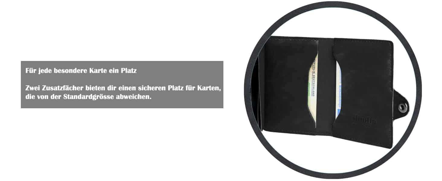slimfin® Slim Wallet mit Münzfach - Herren Kartenetui & Geldbörse mit RFID Schutz - Unisex