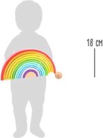 small foot Holzbausteine und Stapelspielzeug - Regenbogen-Set für Kinder ab 1 Jahr