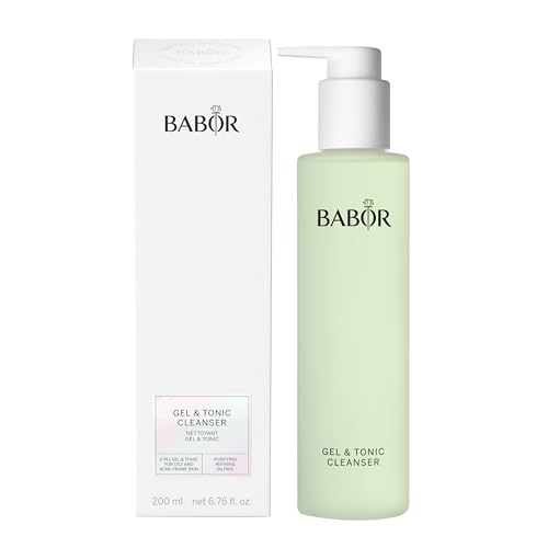 Version 1.0.0 BABOR Gel & Tonic Cleanser 2-in-1 für ölige Haut - Anti-Bakterielles Reinigungsgel - Vegane Formel, 200 ml
