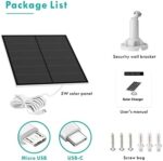Solarpanel für Outdoor Überwachungskamera – 5W, USB-C & Micro-USB, IP65 wasserdicht, 3m Kabel