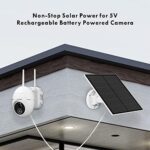 Solarpanel für Outdoor Überwachungskamera – 5W, USB-C & Micro-USB, IP65 wasserdicht, 3m Kabel
