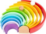 small foot Holzbausteine und Stapelspielzeug - Regenbogen-Set für Kinder ab 1 Jahr