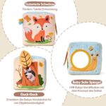 hahaland Montessori Spielzeug für Babys ab 6 Monaten – Sensorische Tissue Box mit Stofftüchern und Kontrastfarben für Lern- und Spielspass