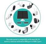 Solarpanel für Outdoor Überwachungskamera – 5W, USB-C & Micro-USB, IP65 wasserdicht, 3m Kabel