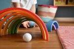 small foot Holzbausteine und Stapelspielzeug - Regenbogen-Set für Kinder ab 1 Jahr