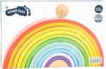 small foot Holzbausteine und Stapelspielzeug - Regenbogen-Set für Kinder ab 1 Jahr