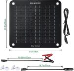 ECO-WORTHY 12V 10W Solarladegerät für Autobatterien – Tragbares Solarpanel mit Krokodilklemmen für Auto, Boot & Motorrad