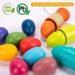 Montessori Holzspielzeug für 1-3 Jahre | 12 Holzeier mit Eierbechern | Motorik- und Sortierspiel für Kinder | Lernspielzeug für Ostern & Geschenke