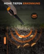 SUNPOW Metalldetektor Pinpointer - Wasserdicht IP68, 360° Suchbereich