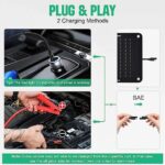ECO-WORTHY 12V 10W Solarladegerät für Autobatterien – Tragbares Solarpanel mit Krokodilklemmen für Auto, Boot & Motorrad