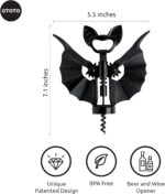 OTOTO 2-in-1 Korkenzieher Vino Fledermaus – Lustiger Gothic Flaschenöffner für Halloween & Wein