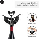 OTOTO 2-in-1 Korkenzieher Vino Fledermaus – Lustiger Gothic Flaschenöffner für Halloween & Wein
