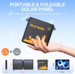10W Solarpanel Faltbares, WASTDE Tragbar Solarladegerät ETFE mit Hohe Umwandlungsrate, USB-A/USB-C Anschlüssen