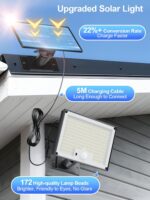 SIGRILL 172LED Solarleuchte mit Bewegungsmelder, IP65 Außenstrahler für Garten & Garage