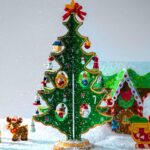 JOYIN Adventskalender 2024 - Holz-Weihnachtsbaum mit 28 Ornamenten – 24 Tage Countdown für Kinder & Erwachsene