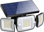 INTELAMP 6000 mAh Solarlampen Aussen mit Bewegungsmelder, 108 LED, IP65 Wasserdicht für Terrasse, Hof & Garage [Energieklasse A] – Bild 7