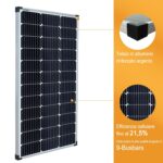 enjoy solar Mono 100W 12V Monokristallines Solarpanel Solarmodul Photovoltaikmodul ideal für Wohnmobil, Gartenhäuse, Boot