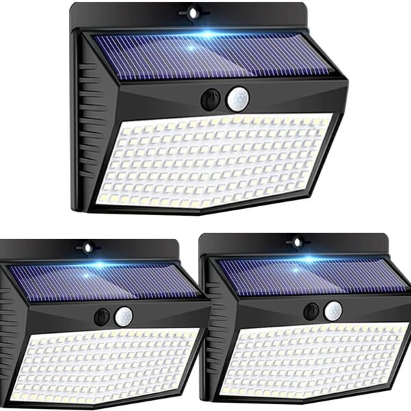 Peasur 138 LED Solarlampe Außen, Bewegungsmelder, IP65, 3 Modi