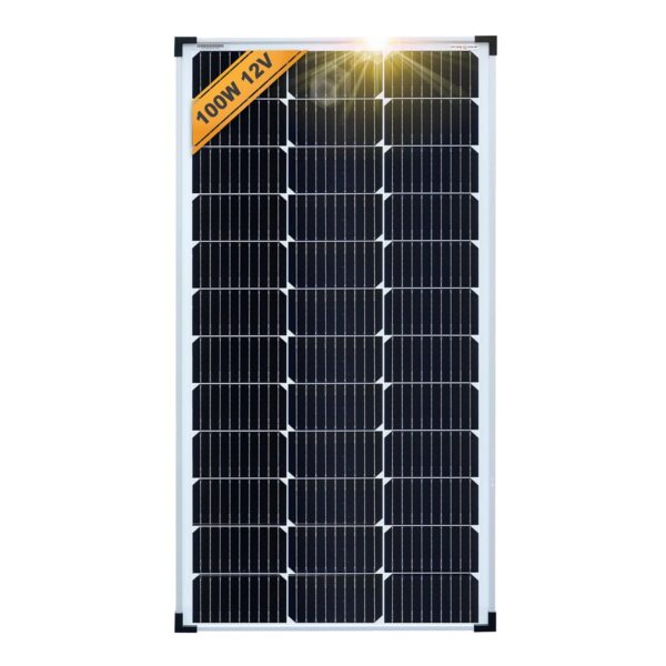 enjoy solar Mono 100W 12V Monokristallines Solarpanel Solarmodul Photovoltaikmodul ideal für Wohnmobil, Gartenhäuse, Boot