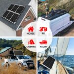 DOKIO 100W 18V Solarpanel Monokristallin – 12V Batterieladung für Wohnmobil, Camping & Garten