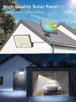 SIGRILL 172LED Solarleuchte mit Bewegungsmelder, IP65 Außenstrahler für Garten & Garage