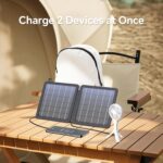 10W Solarpanel Faltbares, WASTDE Tragbar Solarladegerät ETFE mit Hohe Umwandlungsrate, USB-A/USB-C Anschlüssen