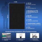 BENY 430W Bifacial Solarpanel Full Black für Balkonkraftwerk, Photovoltaikanlage, Schräg- & Flachdach, Garten