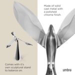Umbra Tipsy Flaschenöffner, Skulpturaler Kapselheber für Kronkorken, Chrom Bar Accessoire