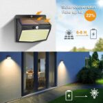 Peasur 138 LED Solarlampe Außen, Bewegungsmelder, IP65, 3 Modi