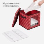 SONGMICS Aufbewahrungsboxen für Weihnachtskugeln, 3er Set, 64 Fächer, flexible Trennwände