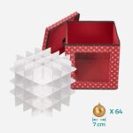 SONGMICS Aufbewahrungsboxen für Weihnachtskugeln, 3er Set, 64 Fächer, flexible Trennwände