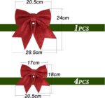 5 XL Glitzer-Weihnachtsschleifen – Deko für Baum, Kranz & Party