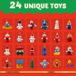 JOYIN Adventskalender 2024 - Holz-Weihnachtsbaum mit 28 Ornamenten – 24 Tage Countdown für Kinder & Erwachsene