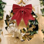 5 XL Glitzer-Weihnachtsschleifen – Deko für Baum, Kranz & Party