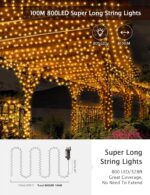GYLEFY 100M Lichterkette Aussen 800LED, Fernbedienung, Wasserdicht, für Weihnachtsdekoration [Energieklasse G]