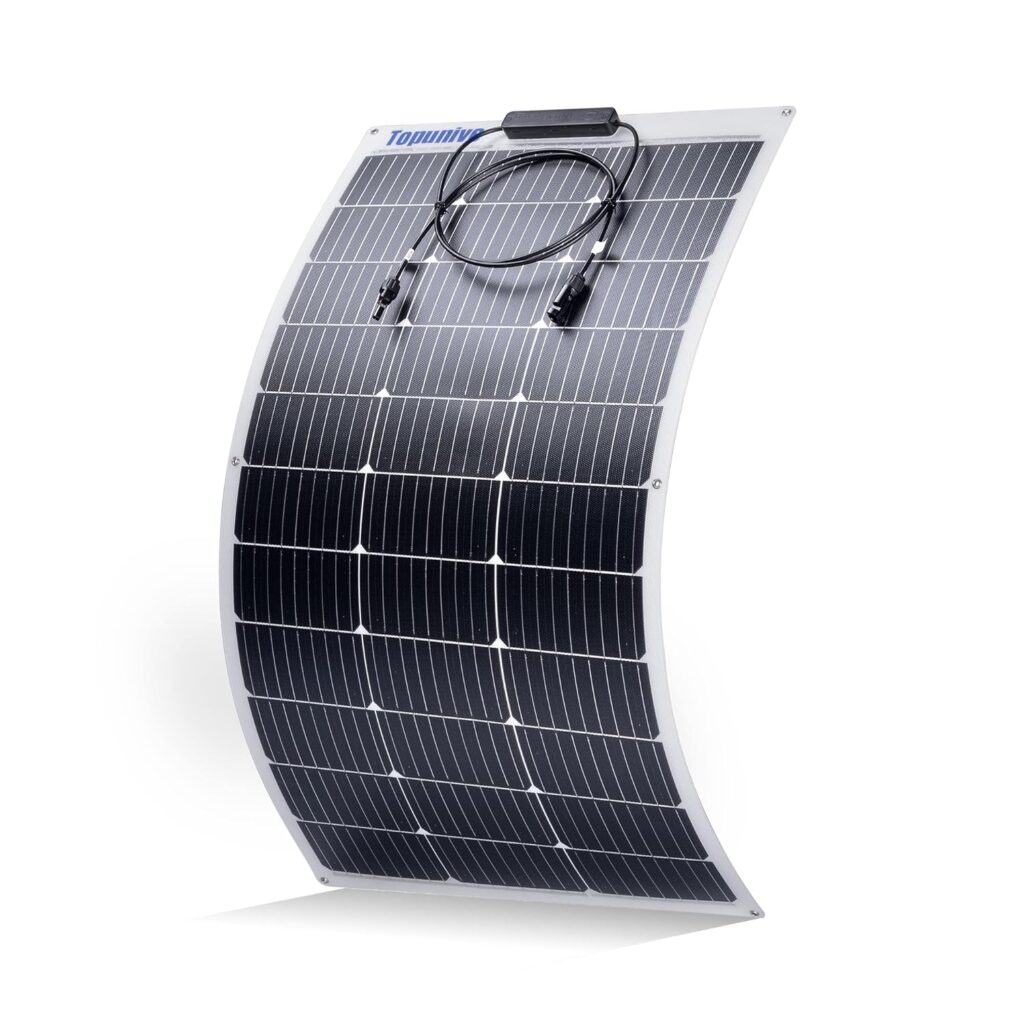 Topunive Flexibles Solarpanel 100W-200W 12V für Wohnmobil, Boot & Balkon