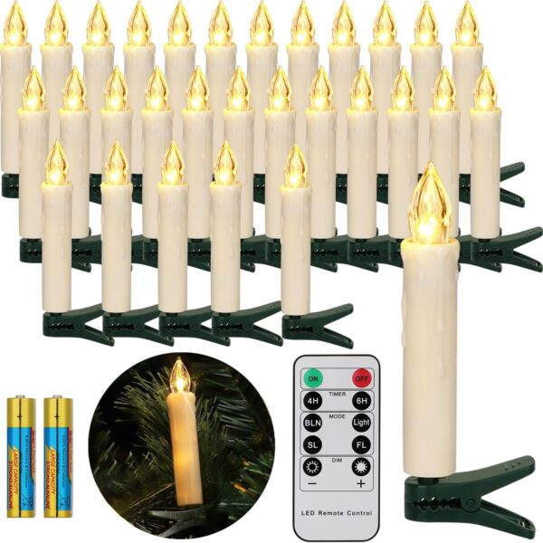 FREEPOWER LED Christbaumkerzen Kabellos mit Fernbedienung & Timer
