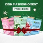 Garnier Adventskalender 2024 – Tuchmasken Set mit 12/24 Sheet-Masks für Gesichtspflege