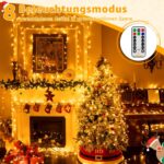 Ollny Lichterkette außen 40M 400 LED, Weihnachtsbeleuchtung außen 8 Modi mit Fernbedienung Timer