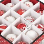 SONGMICS Aufbewahrungsboxen für Weihnachtskugeln, 3er Set, 64 Fächer, flexible Trennwände