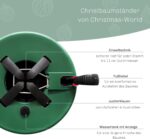 Christmas-World Taunus Christbaumständer, bis 2,25 m, mit Fußhebel, Einseiltechnik & 2,0L Wassertank