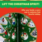 JOYIN Adventskalender 2024 - Holz-Weihnachtsbaum mit 28 Ornamenten – 24 Tage Countdown für Kinder & Erwachsene