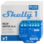 Shelly Plus 1 | Smart Relais Schalter 16A | WLAN & Bluetooth | Alexa & Google Home Kompatibel | App Steuerung | Kein Hub Erforderlich