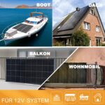 enjoy solar PERC Mono Solarpanel 12V (60-200W), Monokristallin, ideal für Wohnmobil, Gartenhaus & Boot