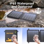 10W Solarpanel Faltbares, WASTDE Tragbar Solarladegerät ETFE mit Hohe Umwandlungsrate, USB-A/USB-C Anschlüssen