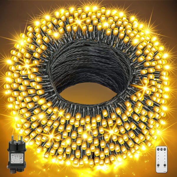 GYLEFY 100M Lichterkette Aussen 800LED, Fernbedienung, Wasserdicht, für Weihnachtsdekoration [Energieklasse G]