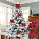 5 XL Glitzer-Weihnachtsschleifen – Deko für Baum, Kranz & Party