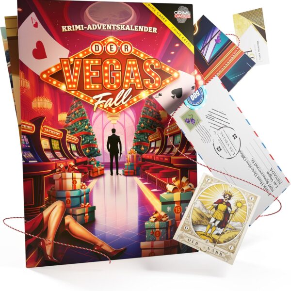 CRIMECASES Krimi Adventskalender 2024 "Der Vegas Fall" - 24 Rätsel für Escape-Room & Krimi-Fans