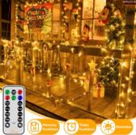 Ollny Lichterkette außen 40M 400 LED, Weihnachtsbeleuchtung außen 8 Modi mit Fernbedienung Timer