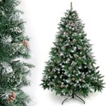 Yorbay Künstlicher Weihnachtsbaum mit Ständer (120-240 cm) – Wiederverwendbare Dekoration für Weihnachten